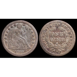 1860-S Seated Liberty Dime, Fine Details