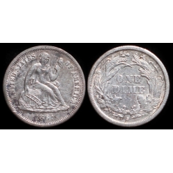1861-S Seated Liberty Dime, AU