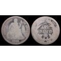 1866 Seated Liberty Dime, G+/AG