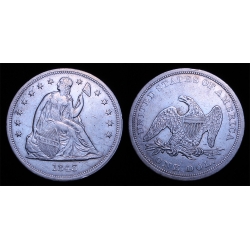 1843 Seated Liberty Dollar, 43/43, XF/AU Details