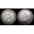 1845 Seated Liberty Dollar, AU58+ Details