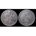 1847 Seated Liberty Dollar, Sharp AU Details