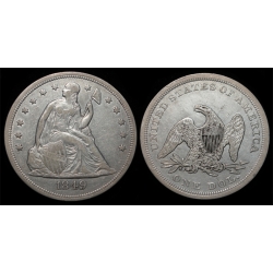 1849 Seated Liberty Dollar, AU Details