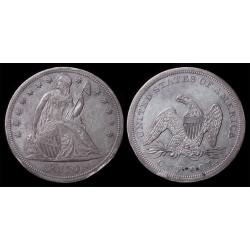 1850 Seated Liberty Dollar, AU Details