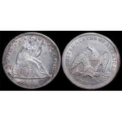 1854 Seated Liberty Dollar, Choice BU