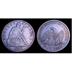 1856 Seated Liberty Dollar, XF+ Details