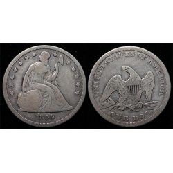 1859-S Seated Liberty Dollar, Decent Fine
