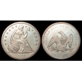 1860-O Seated Liberty Dollar, PL, Choice BU Details