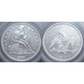 1861 Seated Liberty Dollar, SEGS AU55 Cleaned