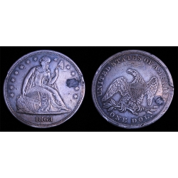 1863 Seated Liberty Dollar, XF/AU Details