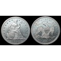1866 Seated Liberty Dollar, Choice BU Details