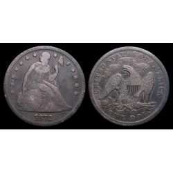 1872 Seated Liberty Dollar, VG/F