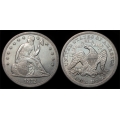 1872-S Seated Liberty Dollar, AU++ Details