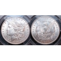 1887 Morgan Dollar, Vam 25A, Donkey Tail, PCGS, MS 63