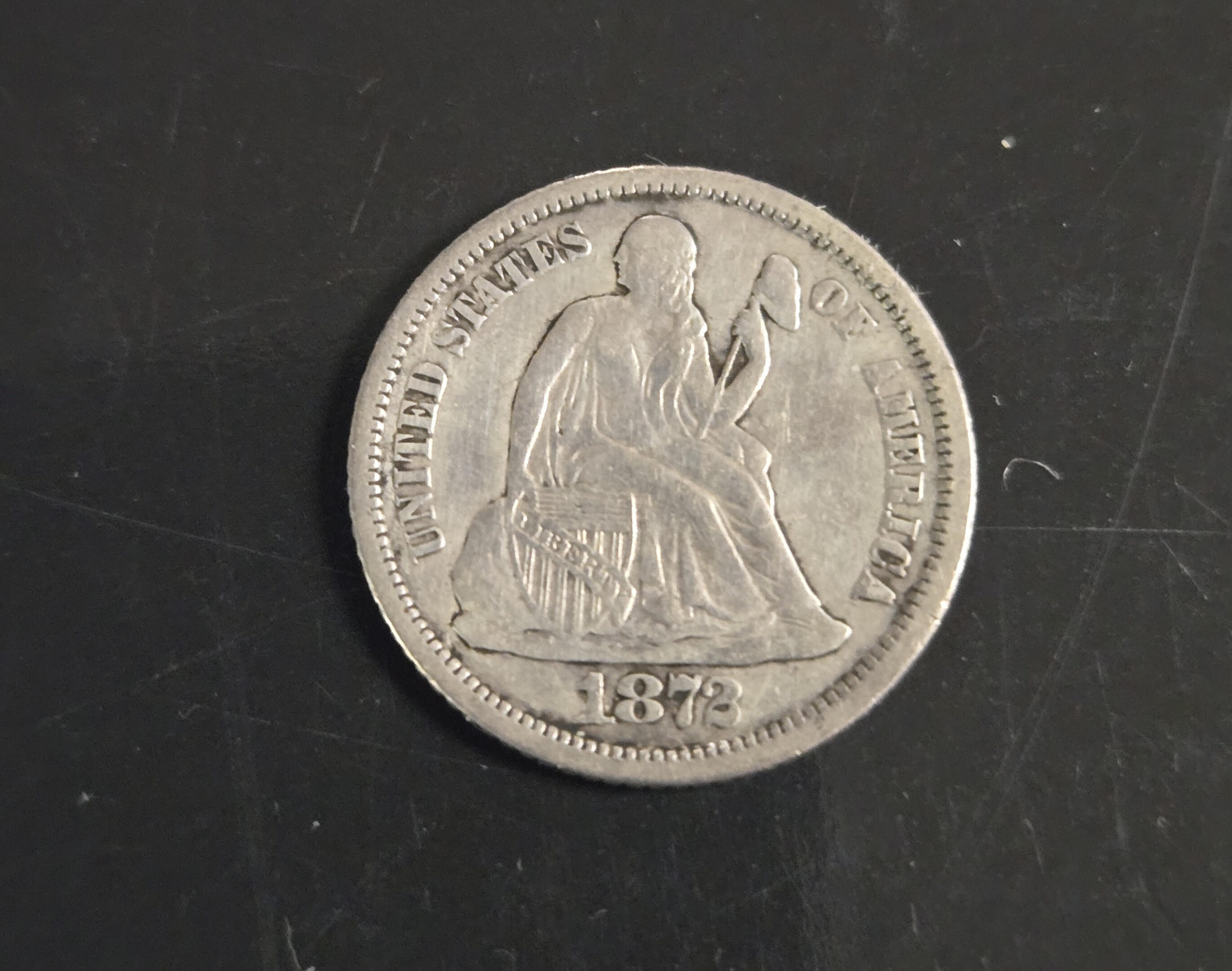 1872-CC Seated Dime