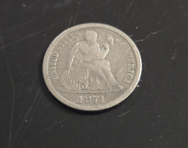 1871-CC Seated Dime